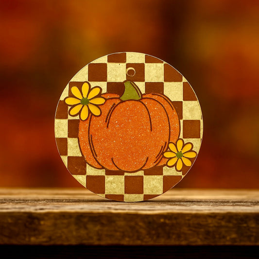 PREORDER - Checkered Pumpkin Freshie
