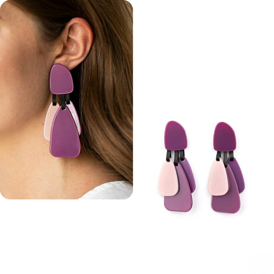 Purple Acrylic Earrings