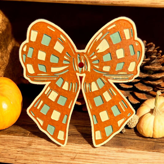 PREORDER - Checkered Fall Bow Freshie