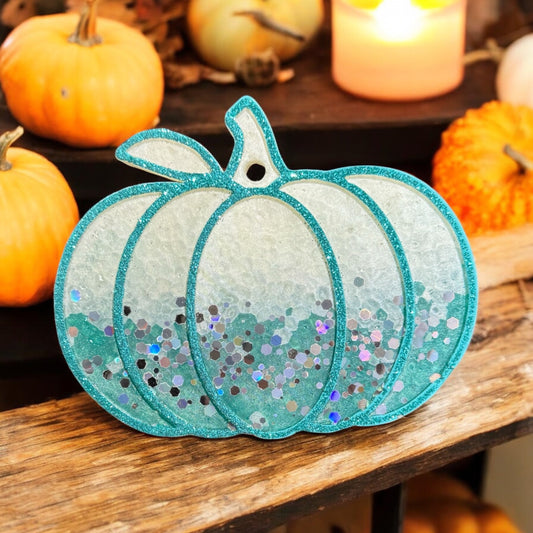PREORDER - Teal Sparkle Pumpkin Freshie