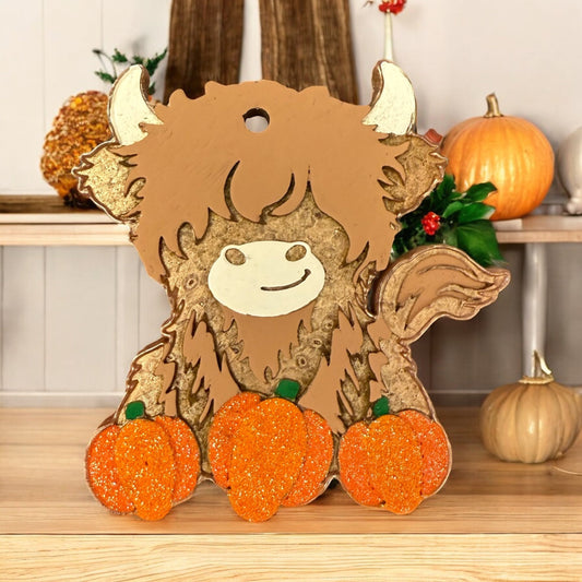 PREORDER - Pumpkin Patch Cow Freshie