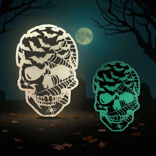 GLOW IN THE DARK Skull Freshie - Scented in Mahogany Teakwood