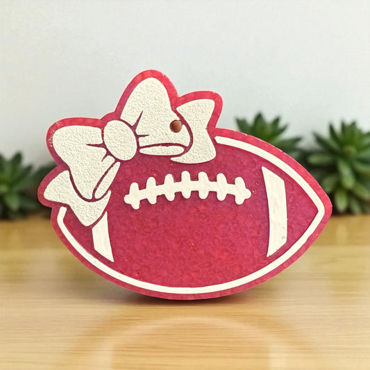 PREORDER - Pink Sparkle Football Freshie
