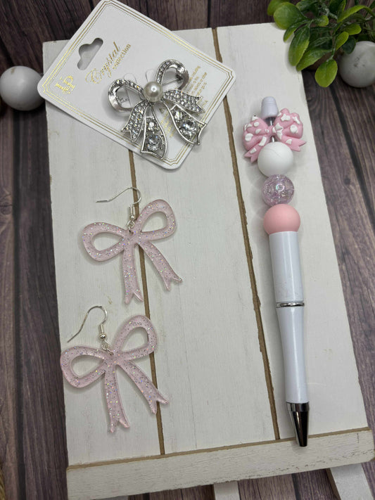 Pink Bow Themed Gift Set