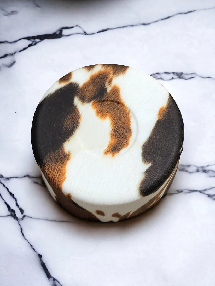 Brown Cow Print Tumbler Boot