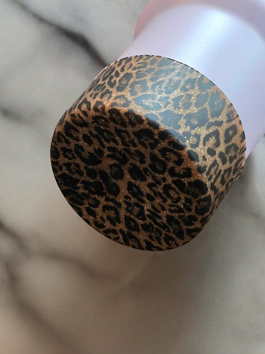 Brown Leopard Glitter Tumbler Boot