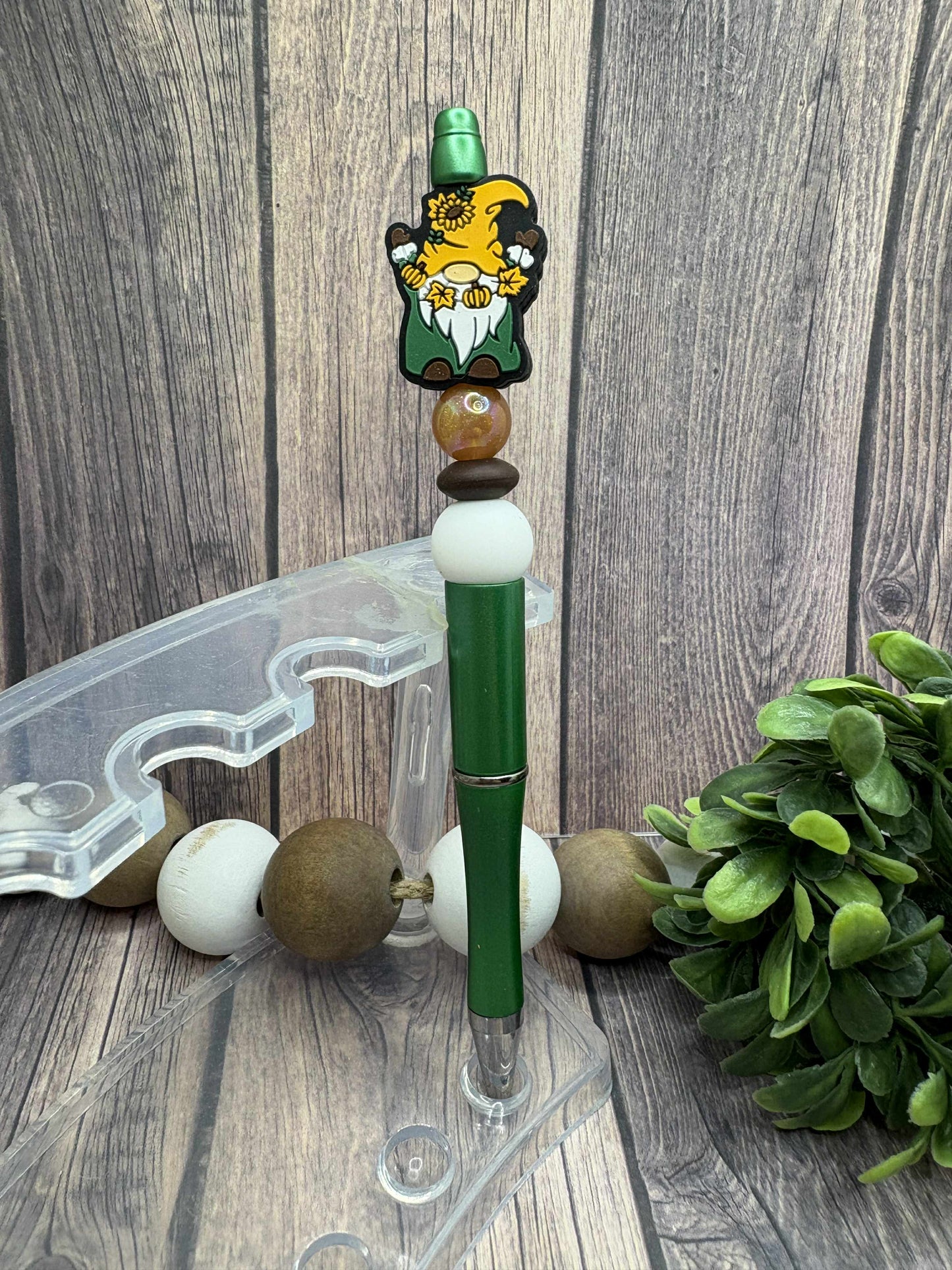 Fall Gnome Beaded Ink Pen