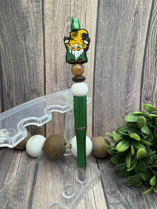 Fall Gnome Beaded Ink Pen