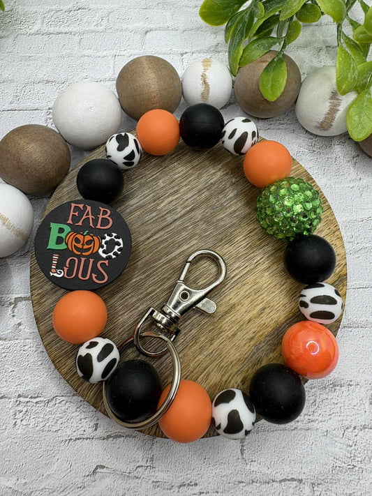 Fab BOO Lous Beaded Wristlet Keychain