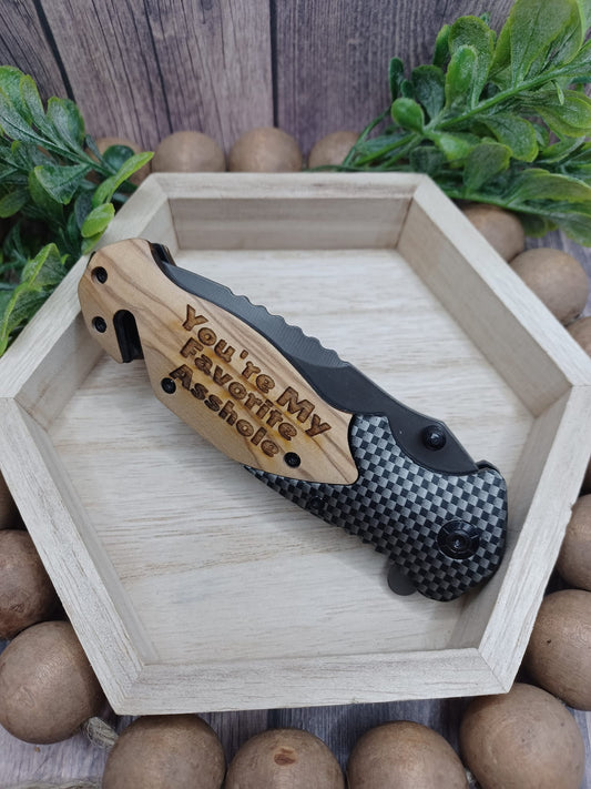 PREORDER - You're My Favorite A**hole Engraved Utility Knife