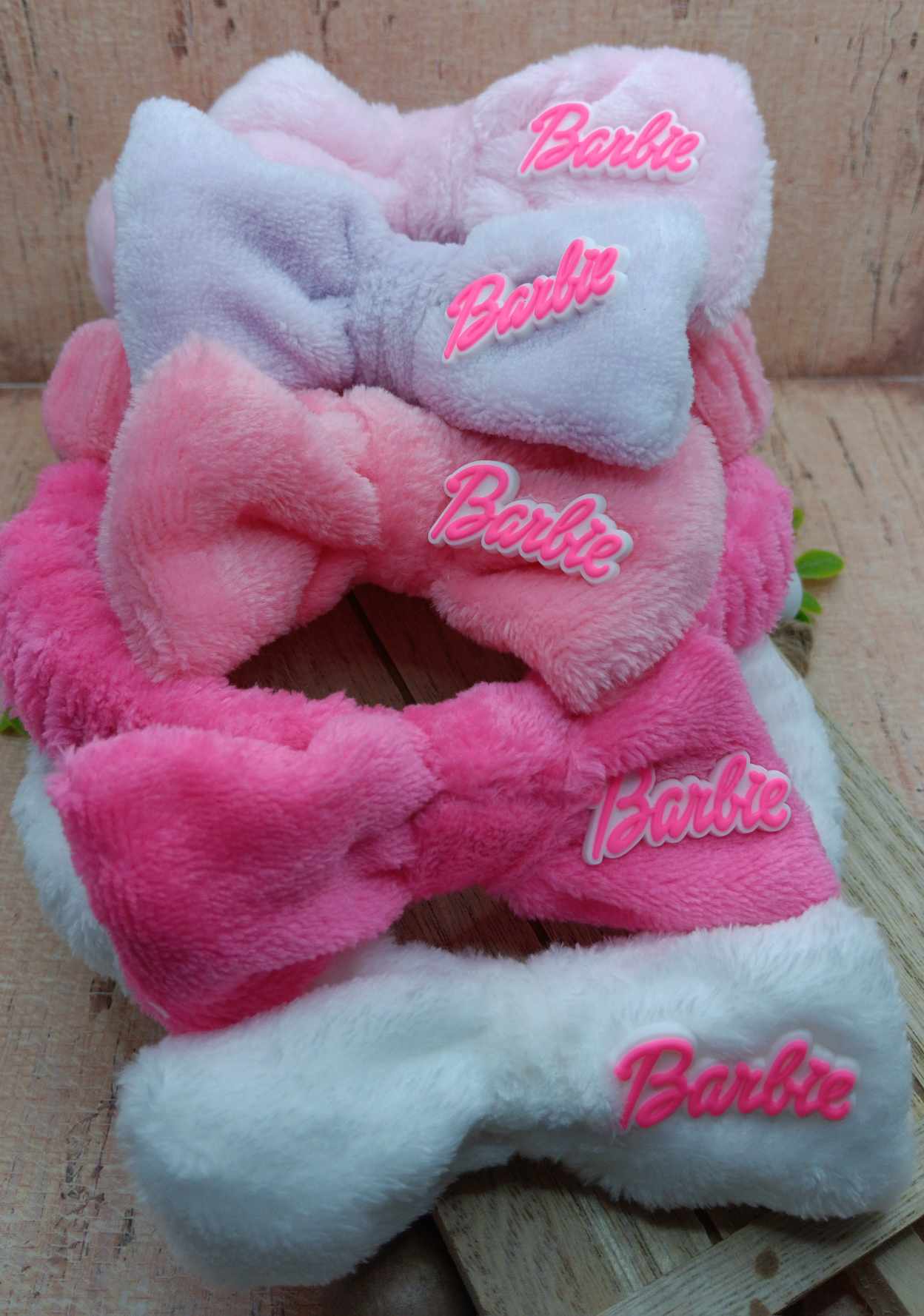 Pink Doll Themed Plush Spa Headband