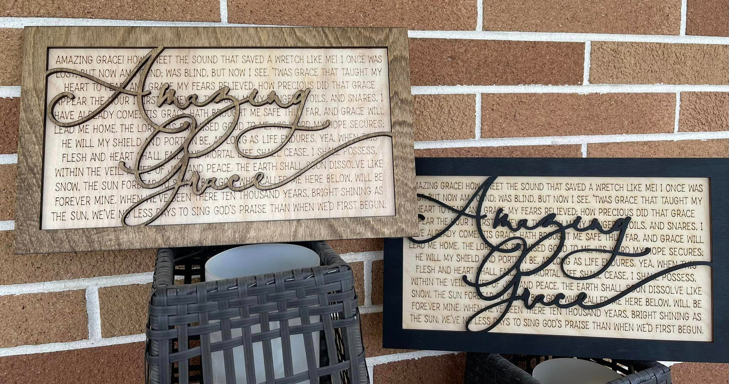 Wooden Amazing Grace Sign