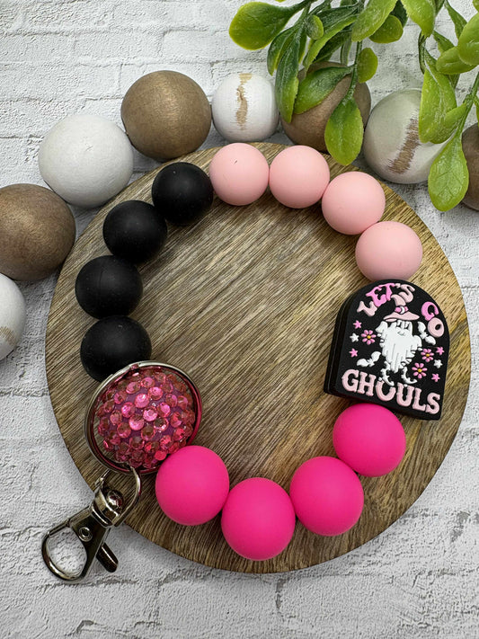 Let's Go Ghouls Beaded Wristlet Keychain