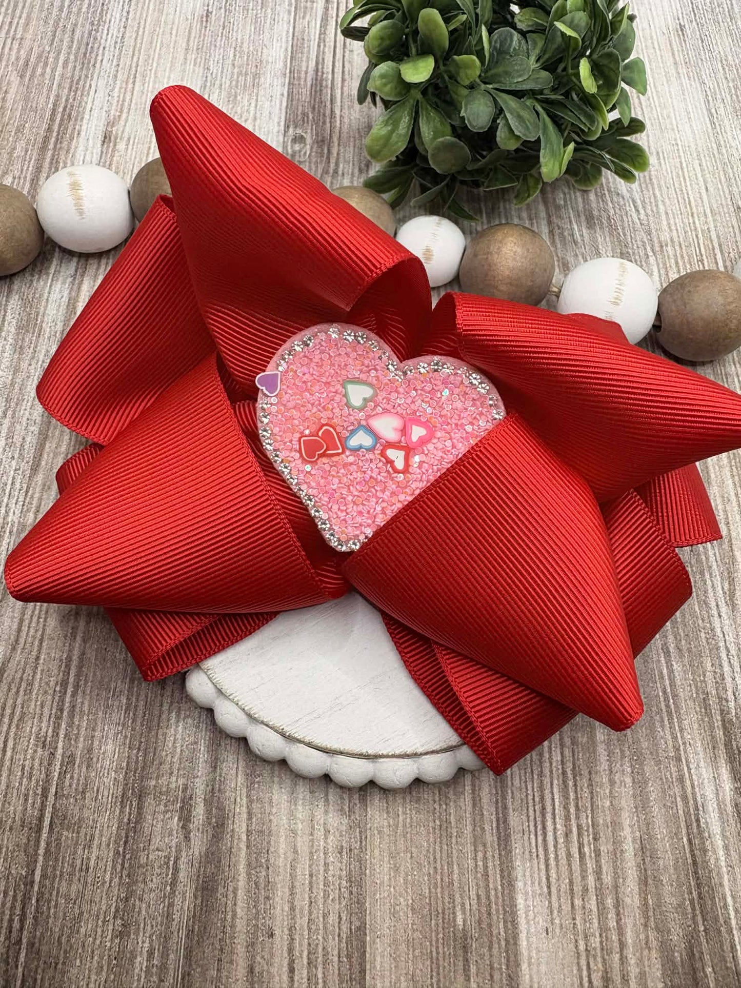 Red Heart Hair Clip Accessory