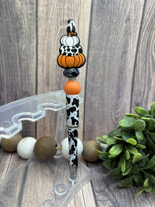 Cow Print Beaded Ink Pen