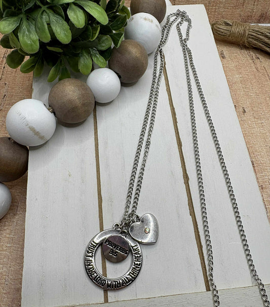 Trust in the Lord Necklace w/ Heart Charm