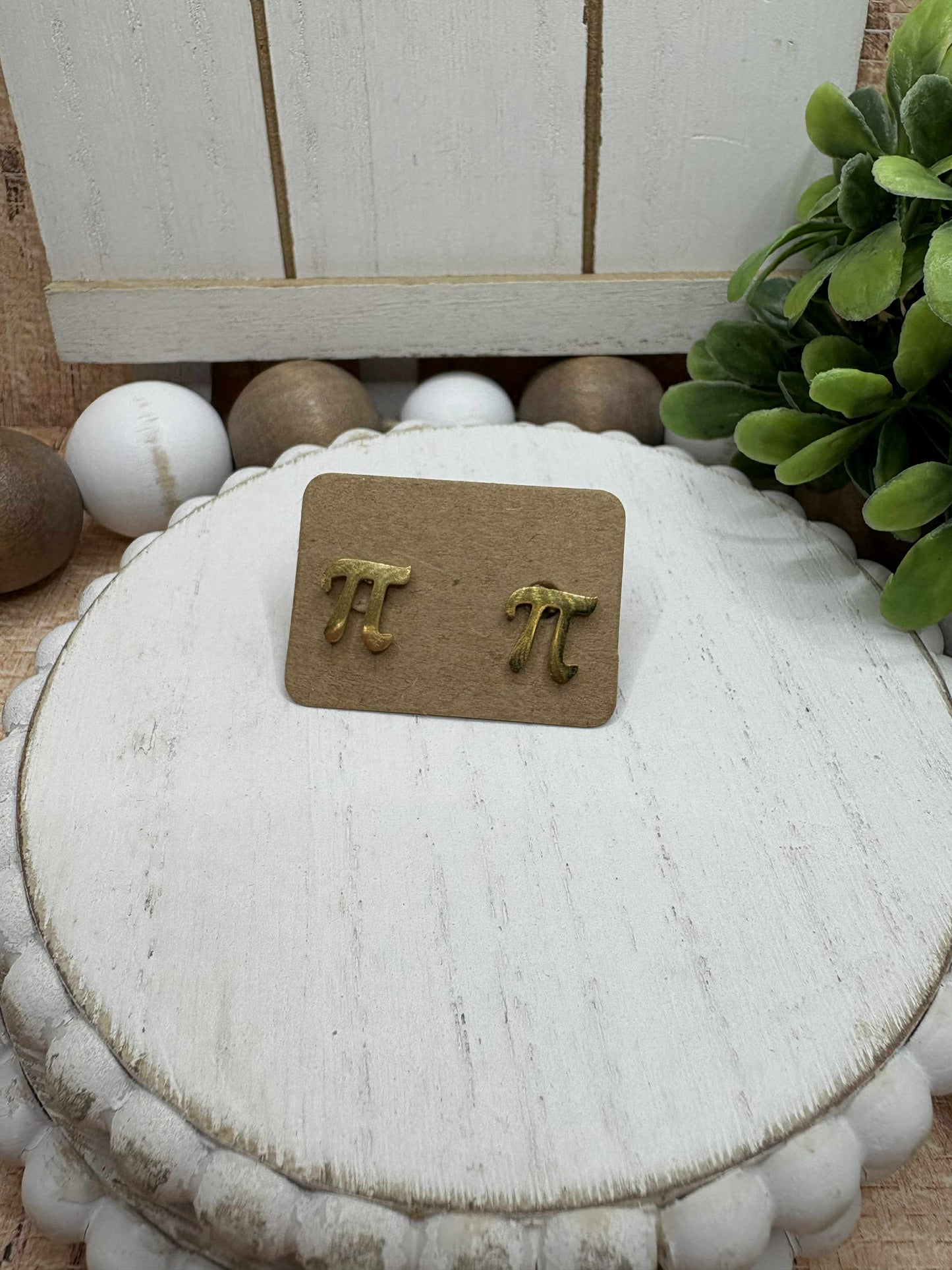 Gold Math Pi Earrings