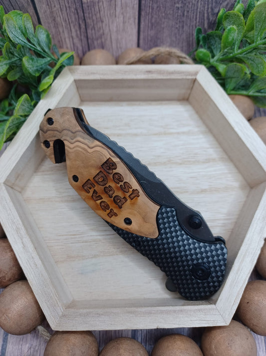 PREORDER - Best Dad Ever Engraved Utility Knife