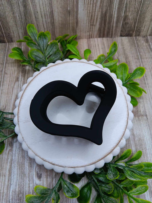 Black Heart Hair Claw Clip