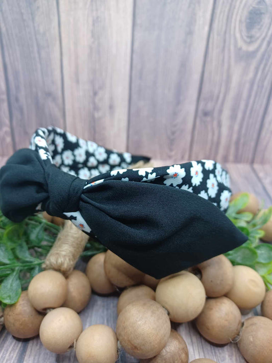 Black Floral Patterned Headband