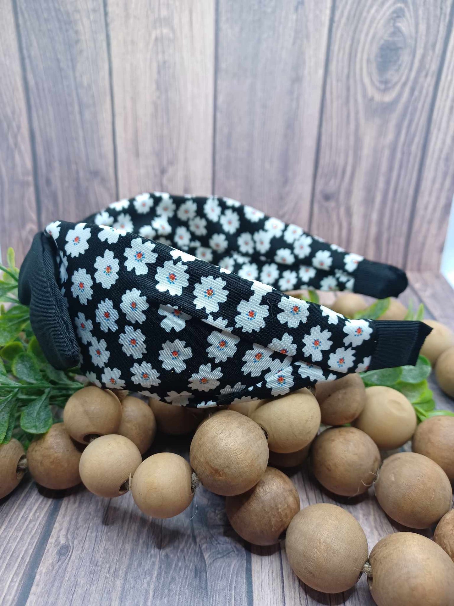 Black Floral Patterned Headband