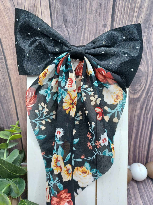 Black Floral Hair Accessory