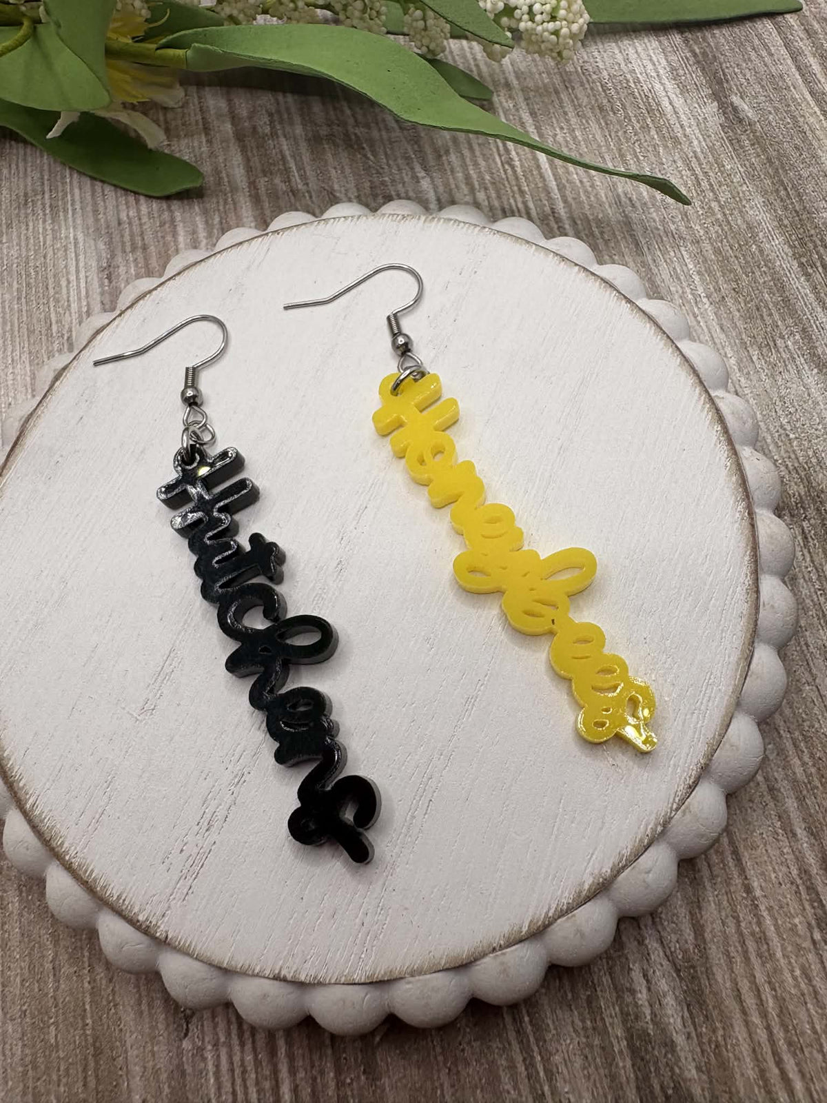 Hutchens Honeybees Earrings - Black & Yellow