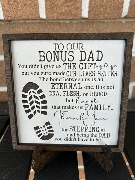 Wooden Bonus Dad Sign - Plural