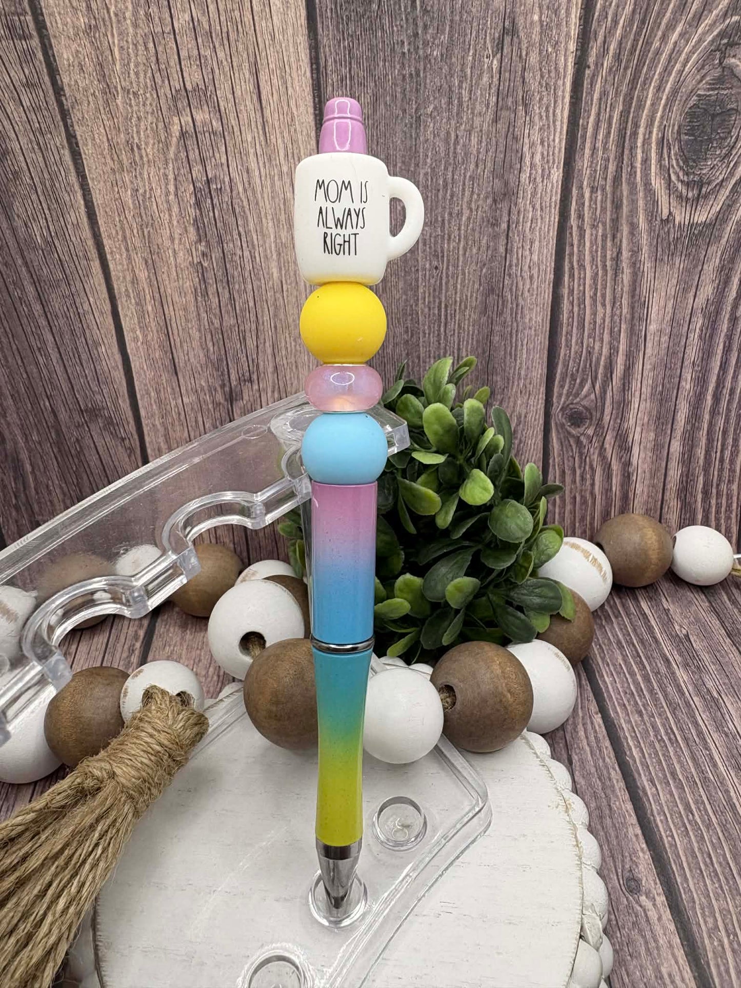 Mom is ALWAYS Right Beaded Ink Pen