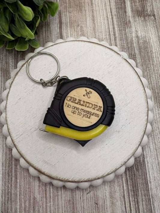 Yellow Grandpa Tape Measure Keychain
