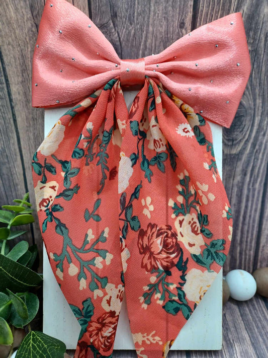 Coral Floral Hair Accessory