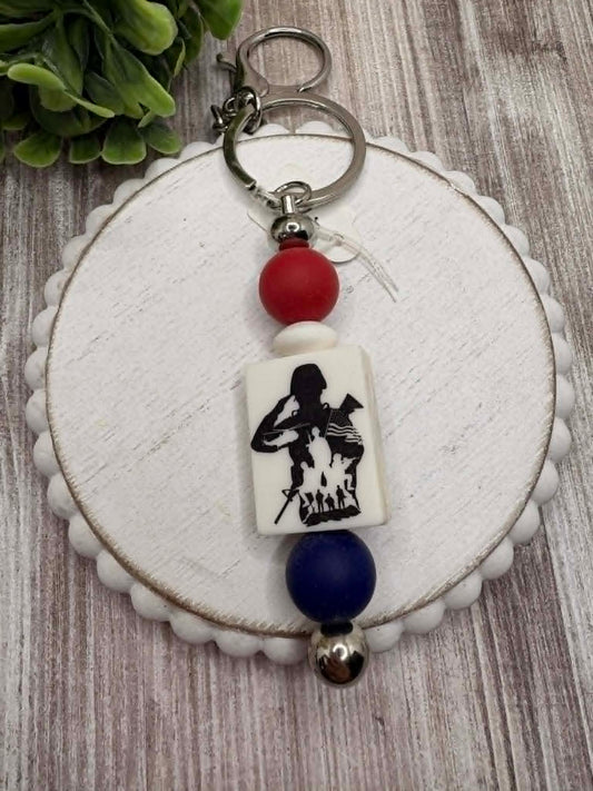 Soldier Themed Beaded Keychain