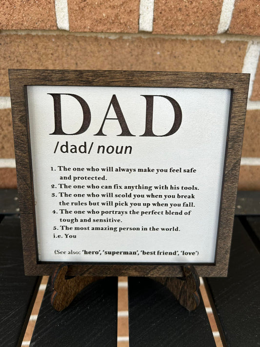 Dad Wooden Sign - Deep Walnut