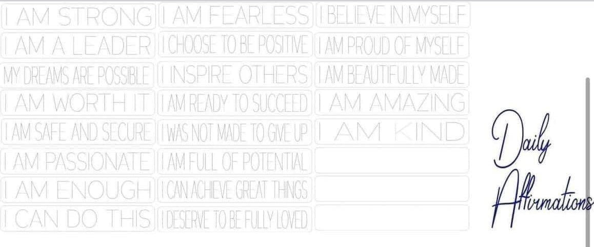 PREORDER - Daily Affirmations Themed Glass Jar