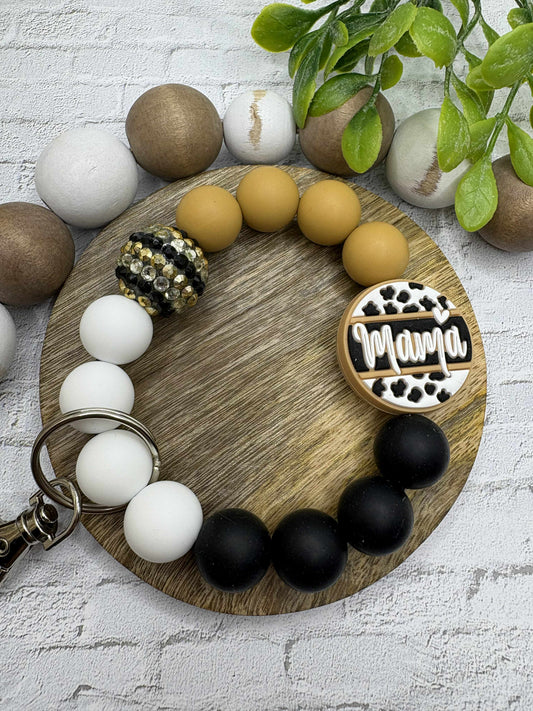 Mama Beaded Wristlet Keychain