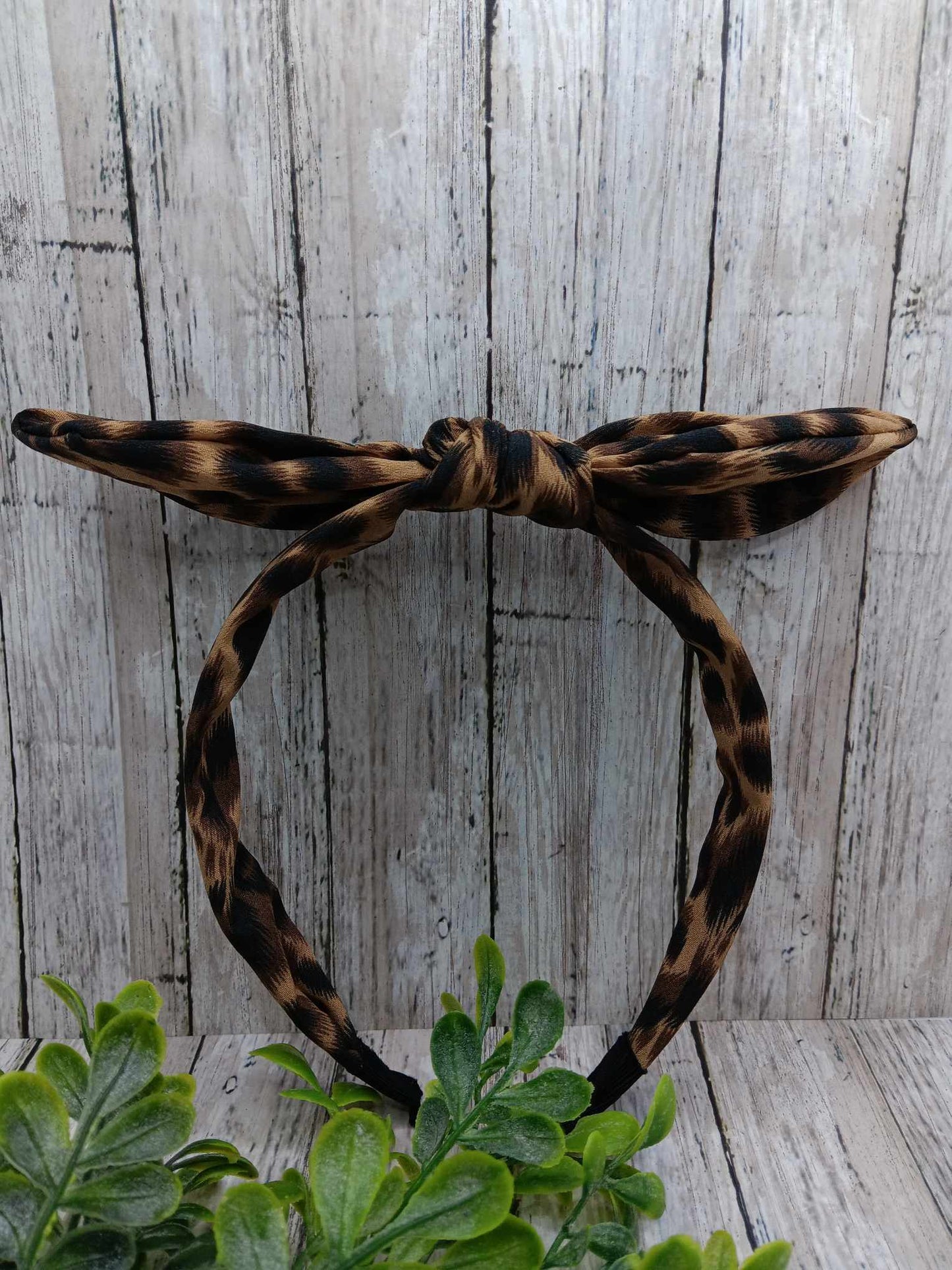 Leopard Top Knot Headband