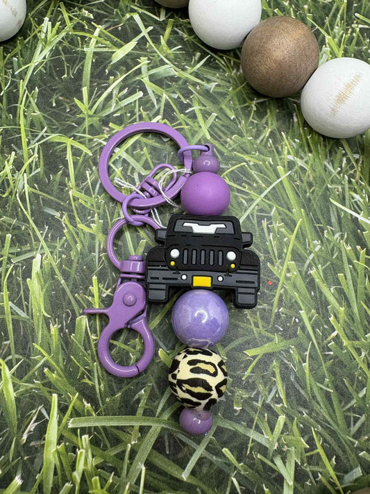 Black Truck Beaded Keychain