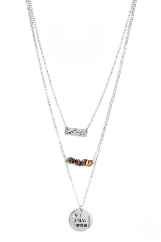 Faith can Move Mountains Layered Necklace