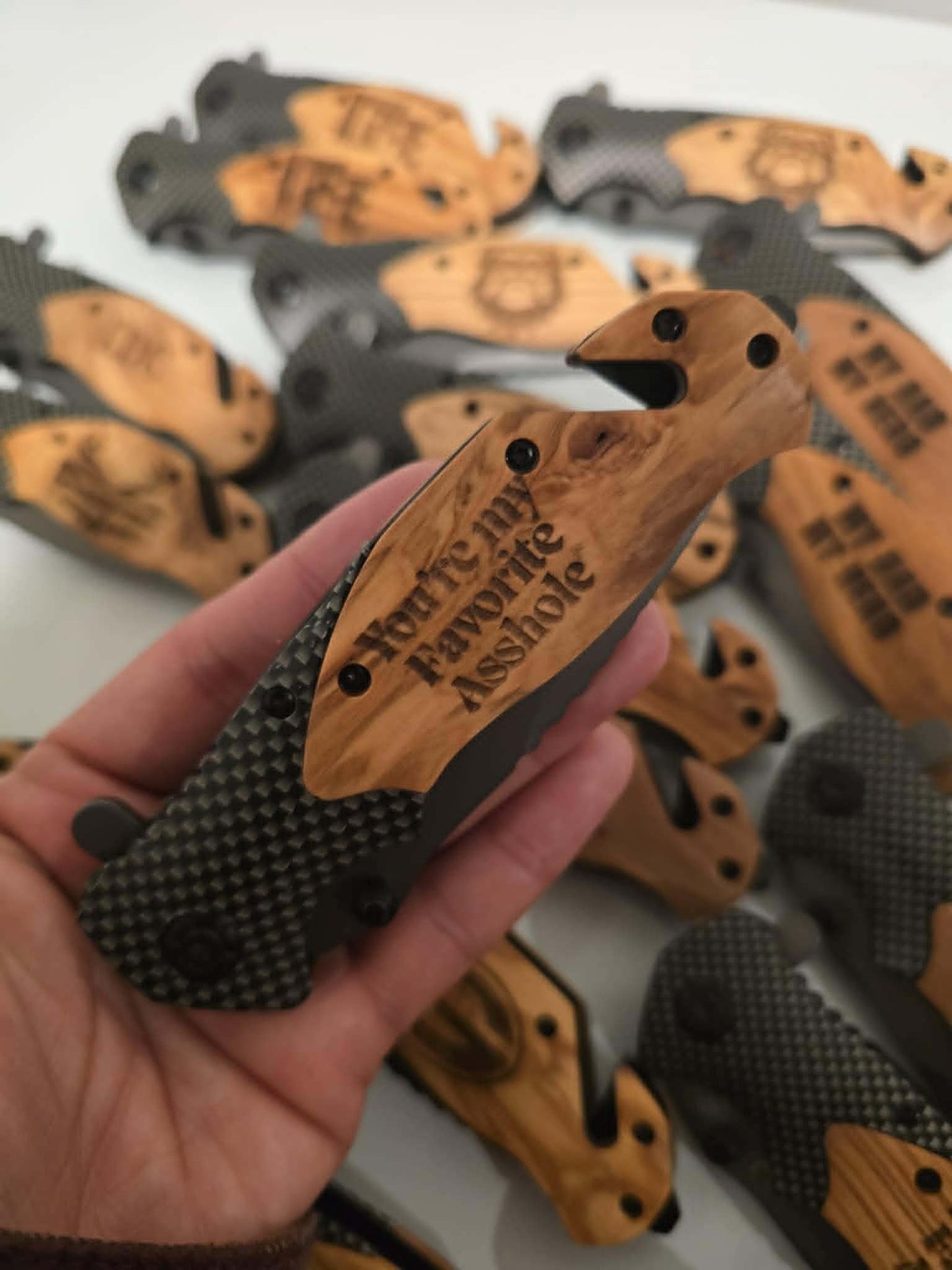 You're my Favorite Asshole Wooden Engraved Knife