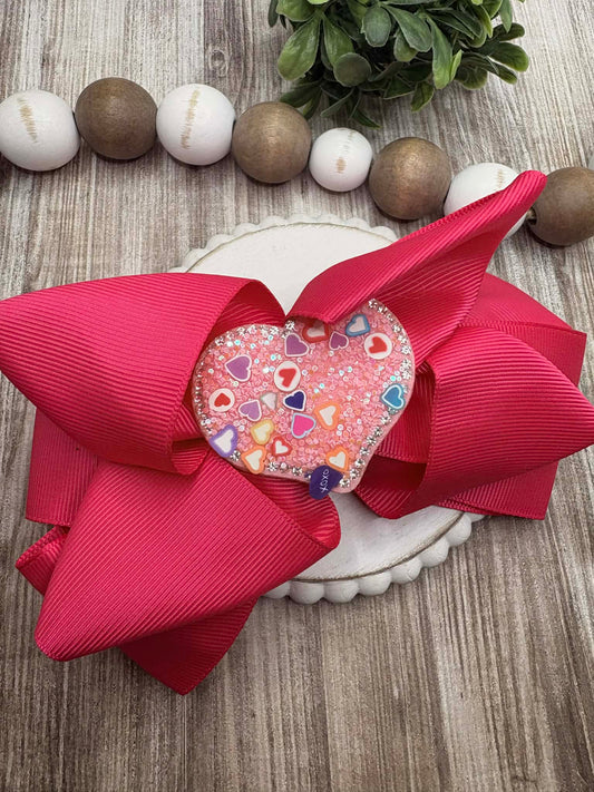 Hot Pink Heart Hair Clip Accessory