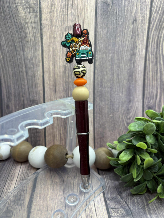 Fall Gnome Beaded Ink Pen
