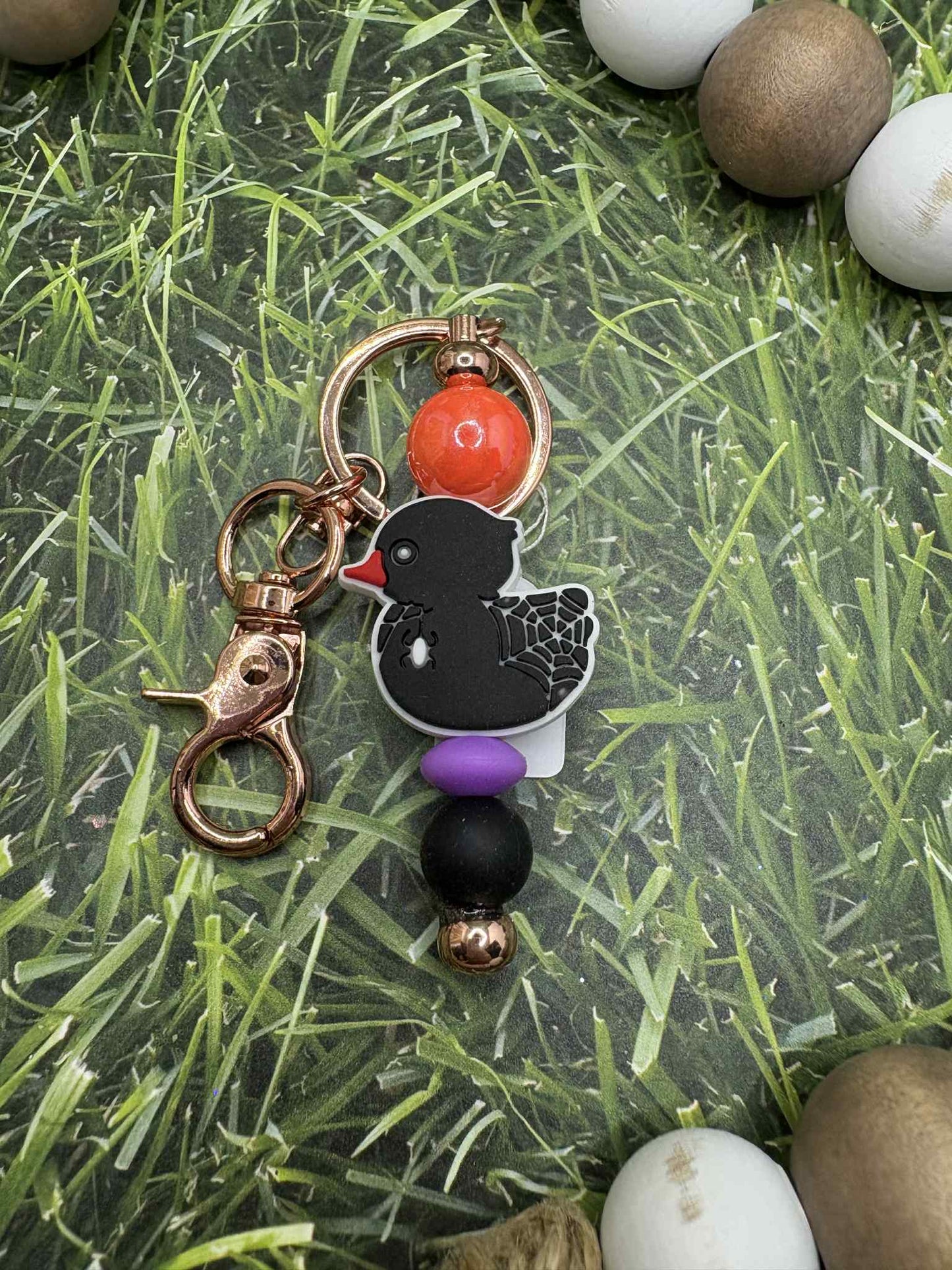 Black Duck Beaded Keychain