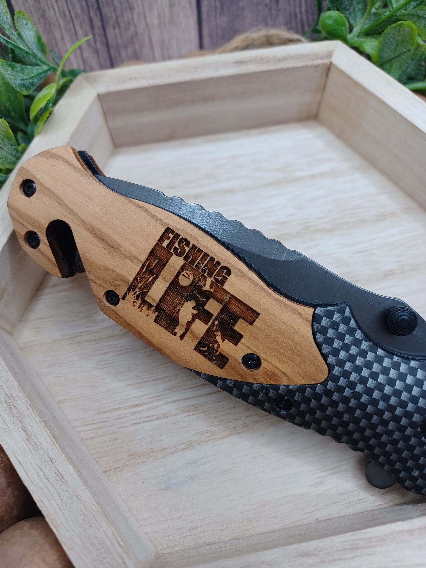 PREORDER - Fishing Life Engraved Utility Knife