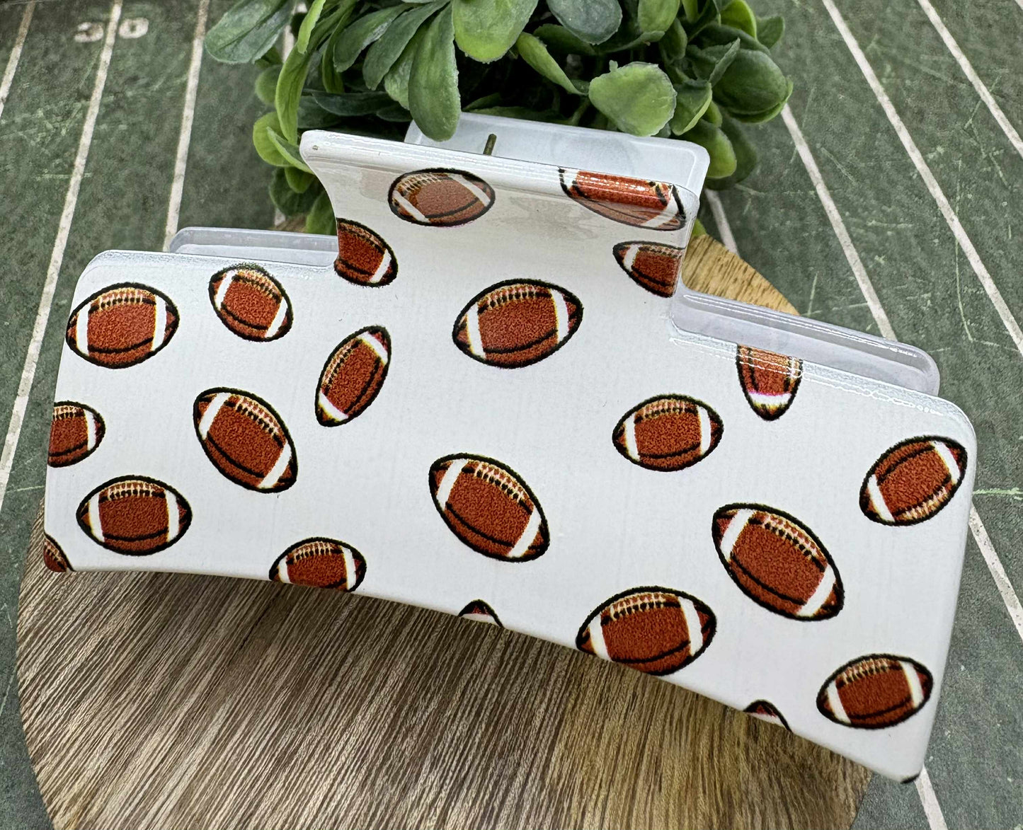 Football Hair Claw Clip