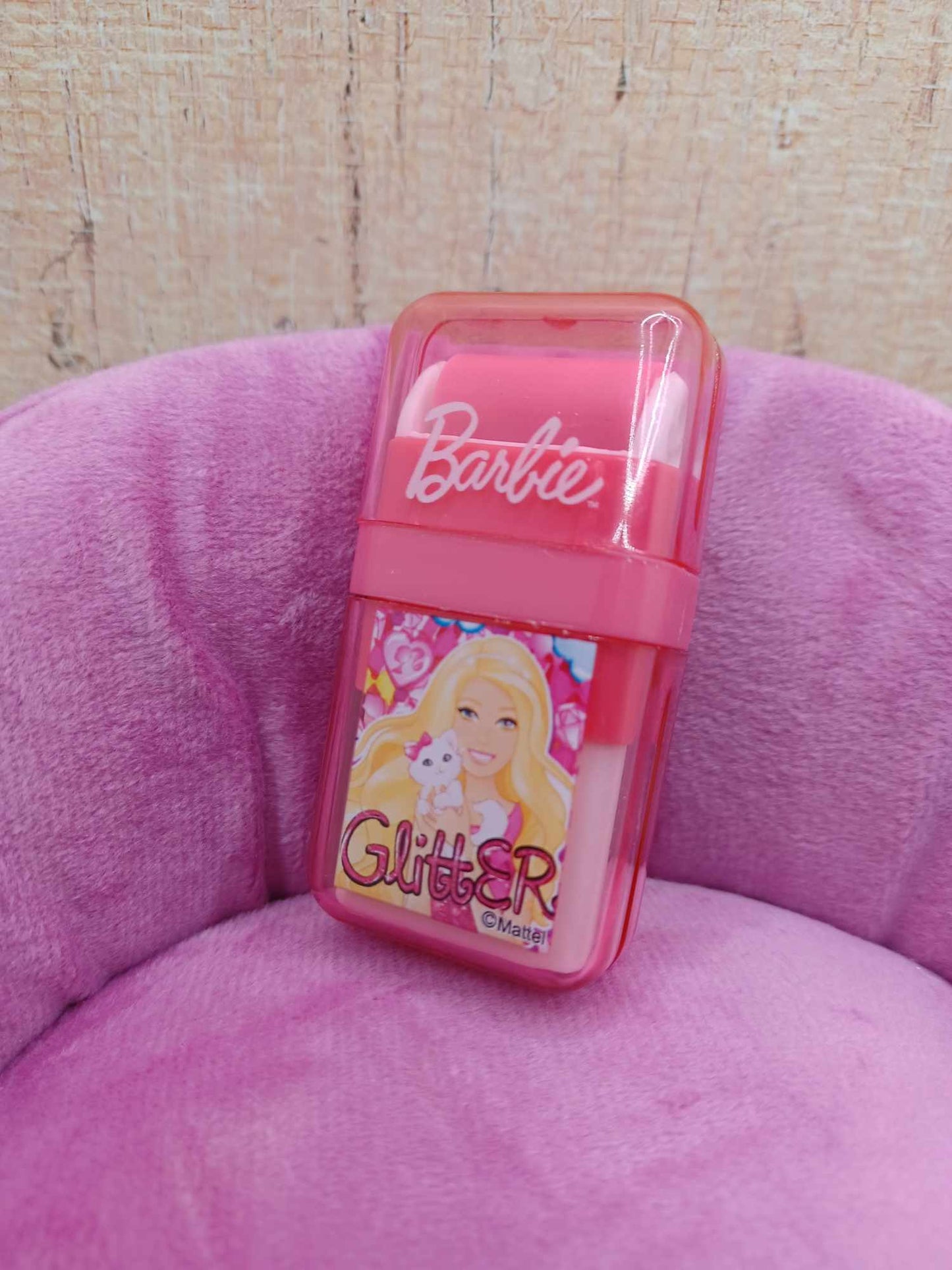 Pink Doll Themed Eraser - Glitter