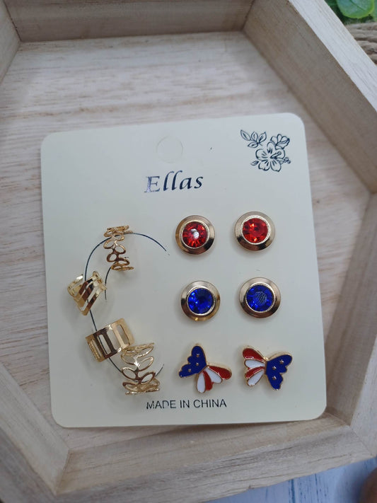 Patriotic Earring Set - Gold