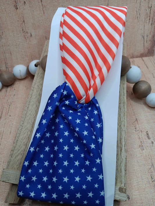 Red, White, Blue Top Knot Fabric Headband