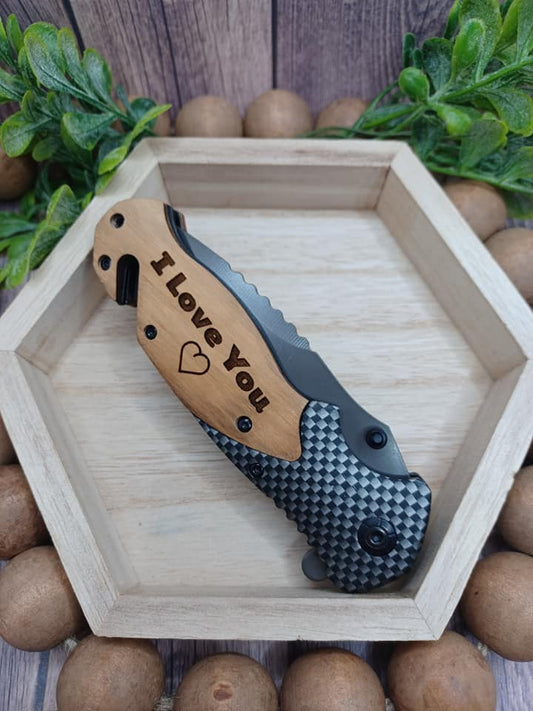 I Love You <3 Engraved Utility Knife