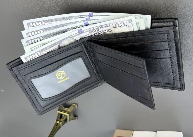 Distressed American Flag Wallet - Blue Embossed