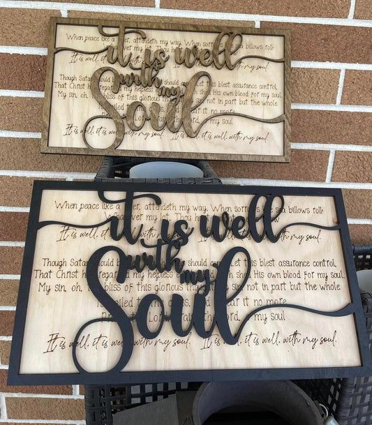 Wooden It is Well with my Soul Sign